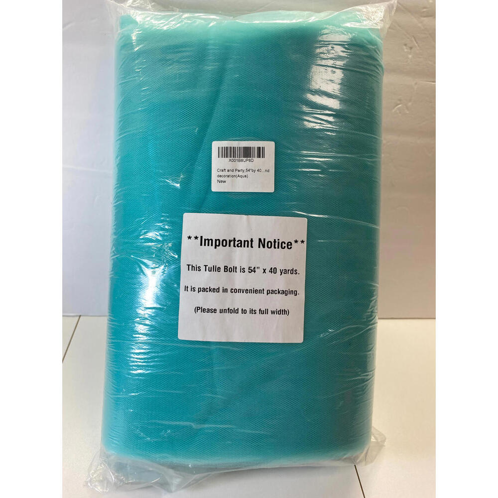 Bulk Tulle Turquoise Wedding Party Decoration Sealed Pkg. 40 Yards